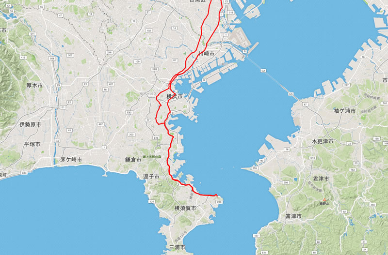三浦半島の付け根までサイクリングして戻ってくるライド
